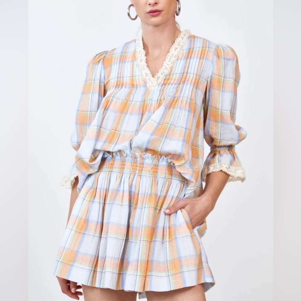 Hunter Bell Top Mia Blouse Sz‎ L